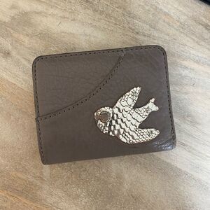Marc by Marc Jacobs Grey Leather Wallet Silver Bird Y2K